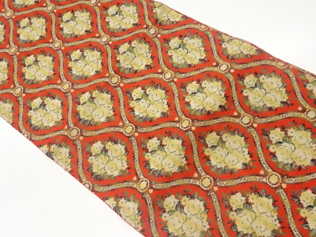 JAPANESE NAGOYA OBI / WOVEN FLORAL PLANTS